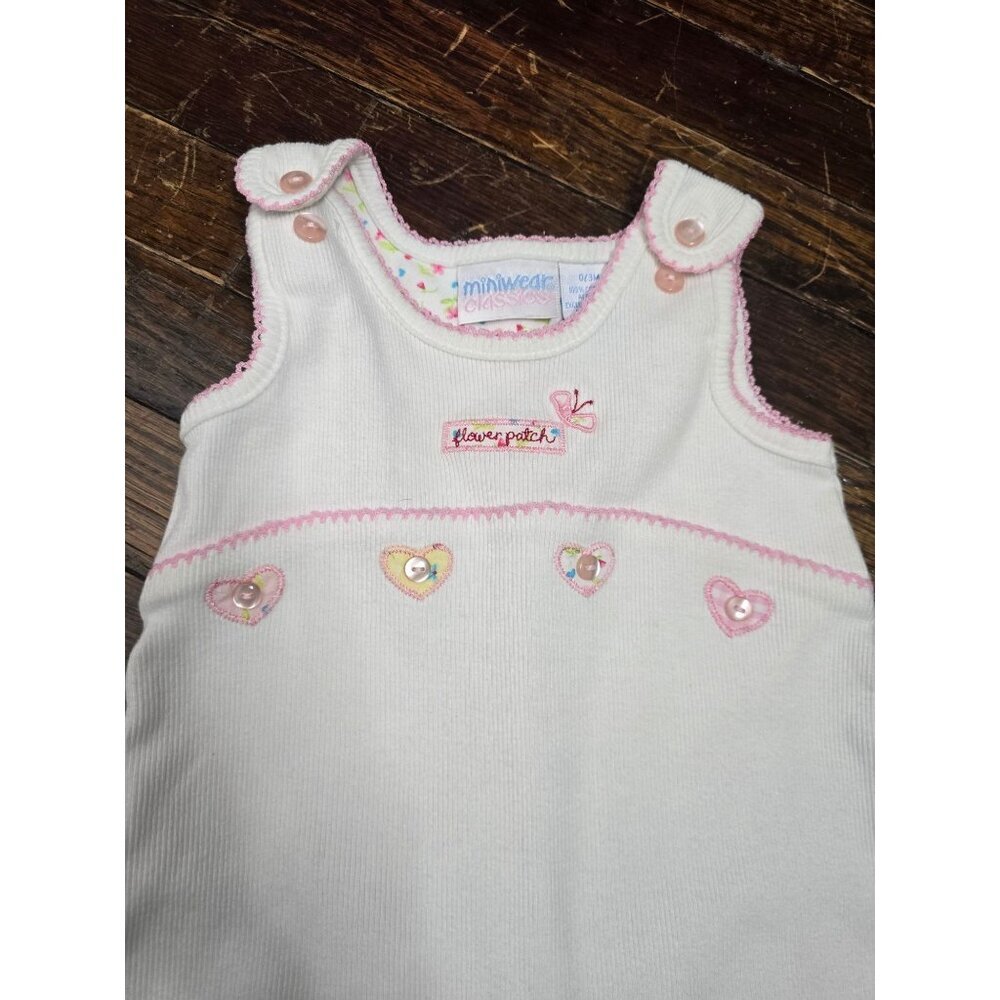 Vintage Y2K Miniwear Classics White Hearts One Piece - Picture 2 of 13